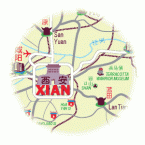 XiAn Map Shaanxi China